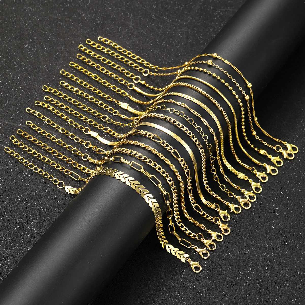 15pcs Vintage Elegant Gold Color Heart Snake Chain Bracelet Set Simple Multi Bracelets For Women Fashion Daily Wear Jewelry Gift W250807