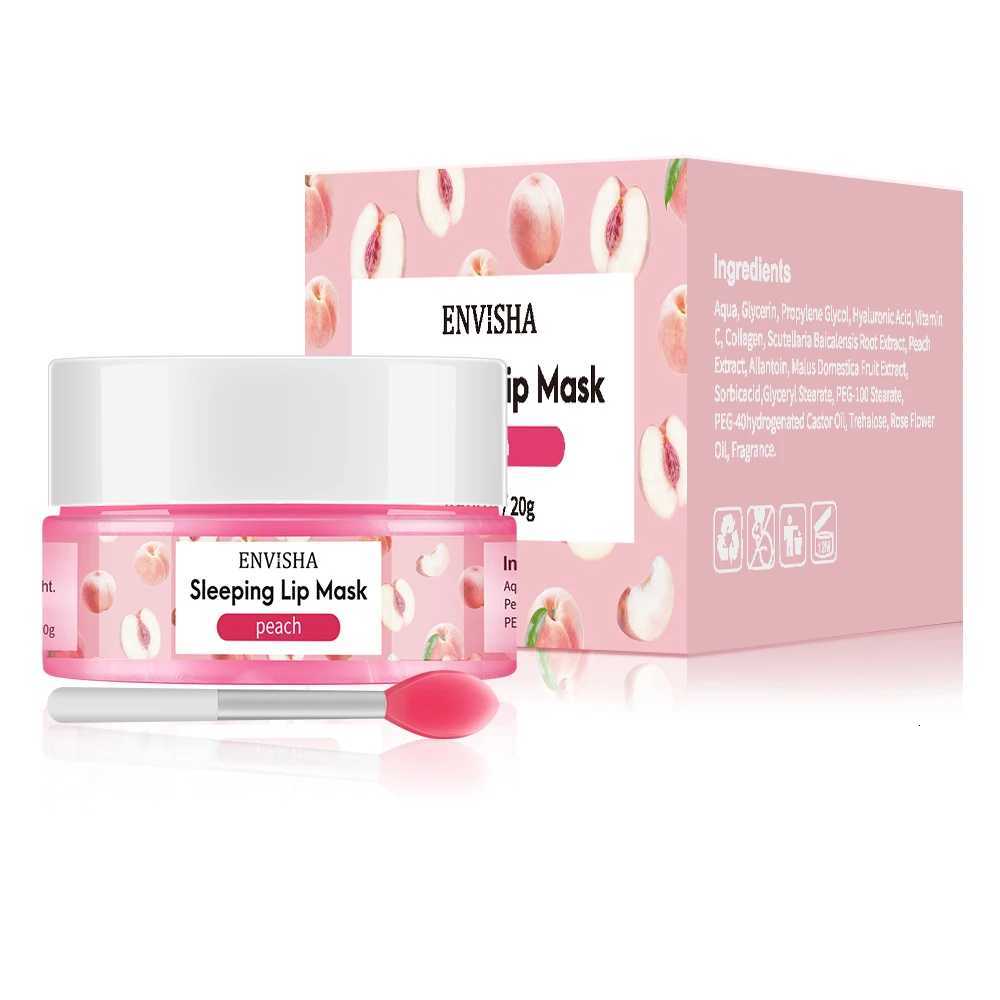 ENVISHA Peach Lip Sleep Mask Night Sleeping Maintenance Moisturizing Fade Lines Nourishing Balm Skin Care Beauty Health 20gXJ250807