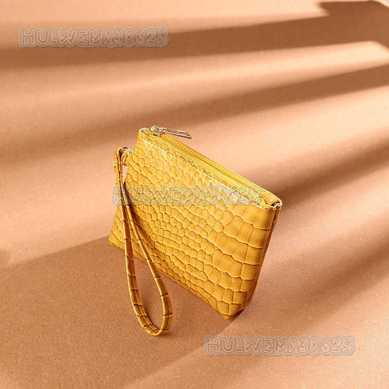 Zero Wallet Womens 2021 Alligator Mini Zipper Card Coin Purse Bag Pu Solid Hand Bag H250806