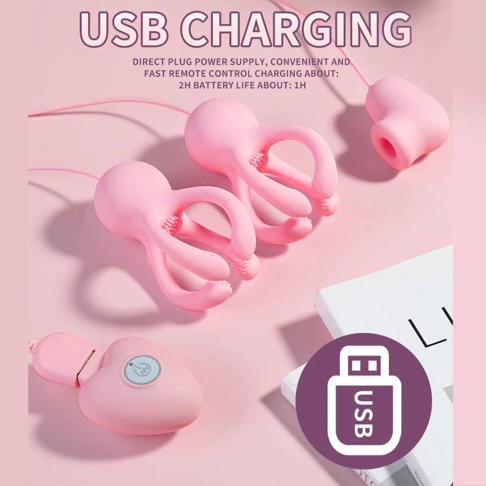 Nipple Clamp Vibrator for Women Breast Massage Clitoris Stimulator Enhancer Nipple Sucking Stimulator Sex Toys Female Adult Toys W250807