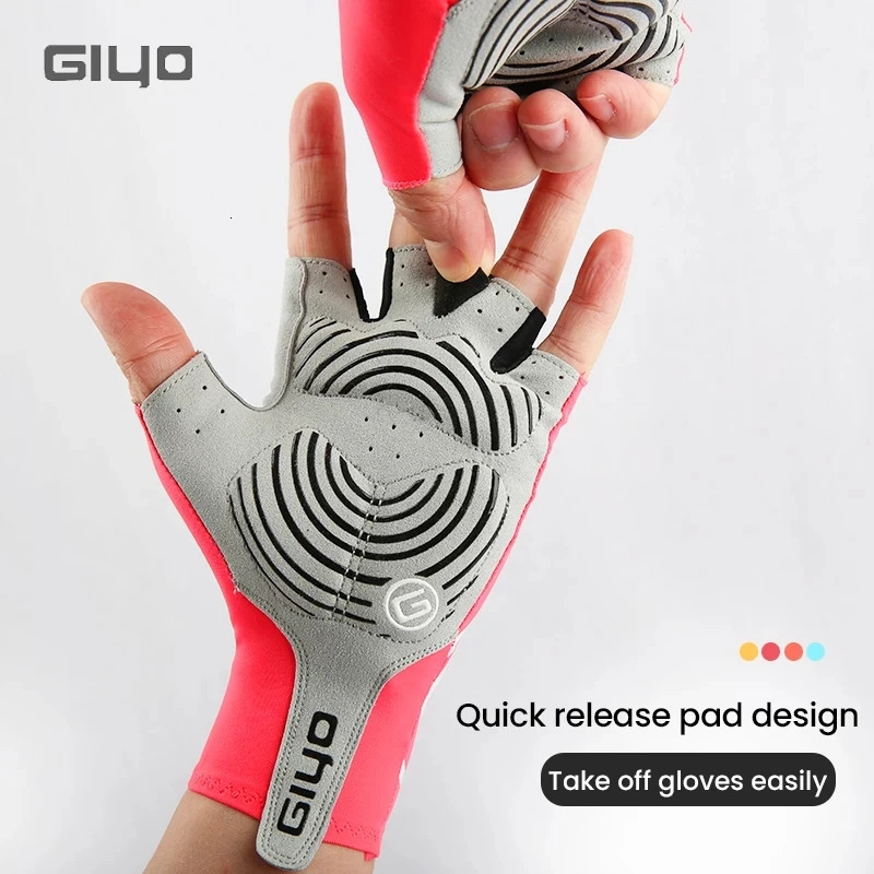 Giyo Halffinger Gloves Antislip Bicycle Mitten Fabric Mens Cycling Fingerless MTB Road Bike Summer Short 250729
