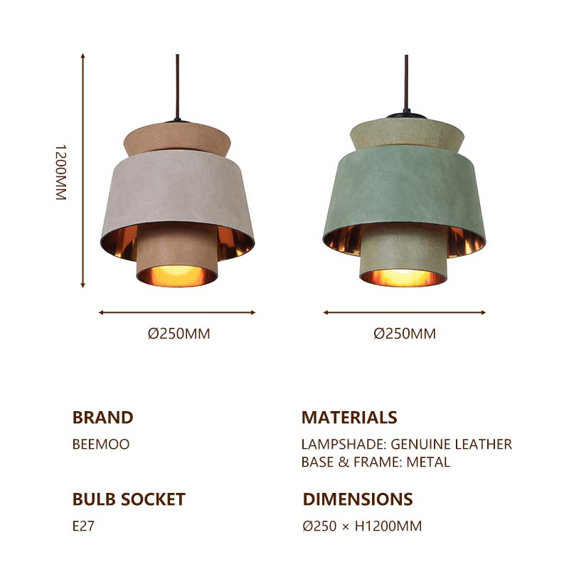 Elegant Pendant Light with Modern Design & Durable Leather Finish P21306