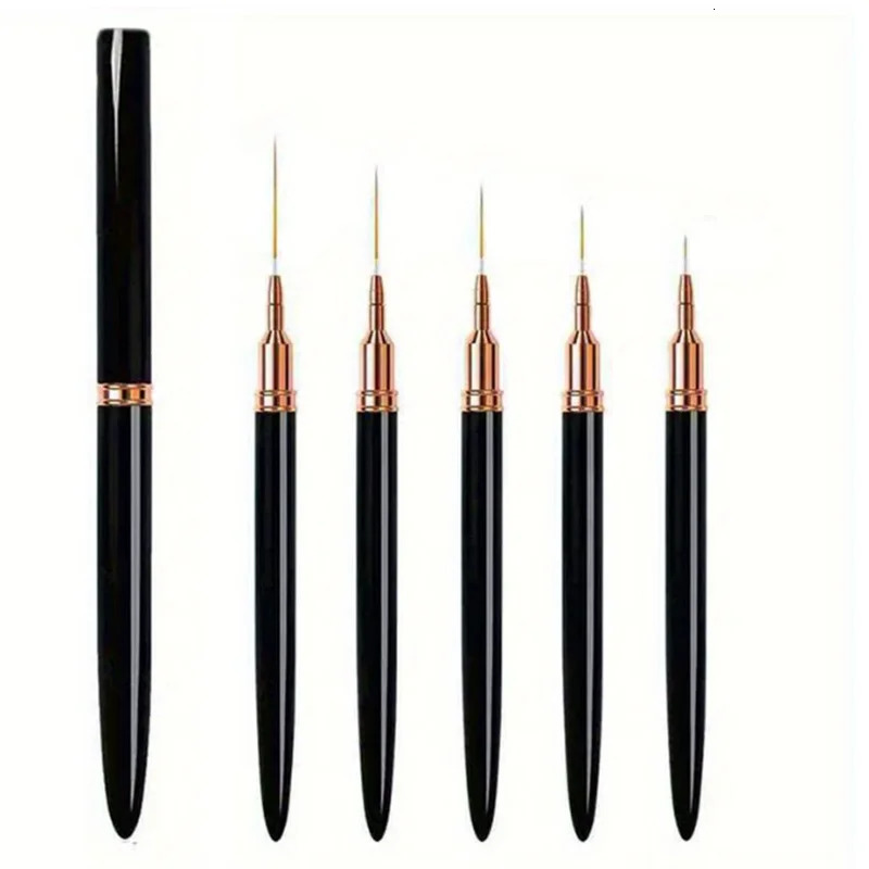 5Pcs/Set Nail Art Liner Brushes Set Elongated Lines Striping Drawing UV Gel Painting Nail Pen Professional Manicure Tool 250805