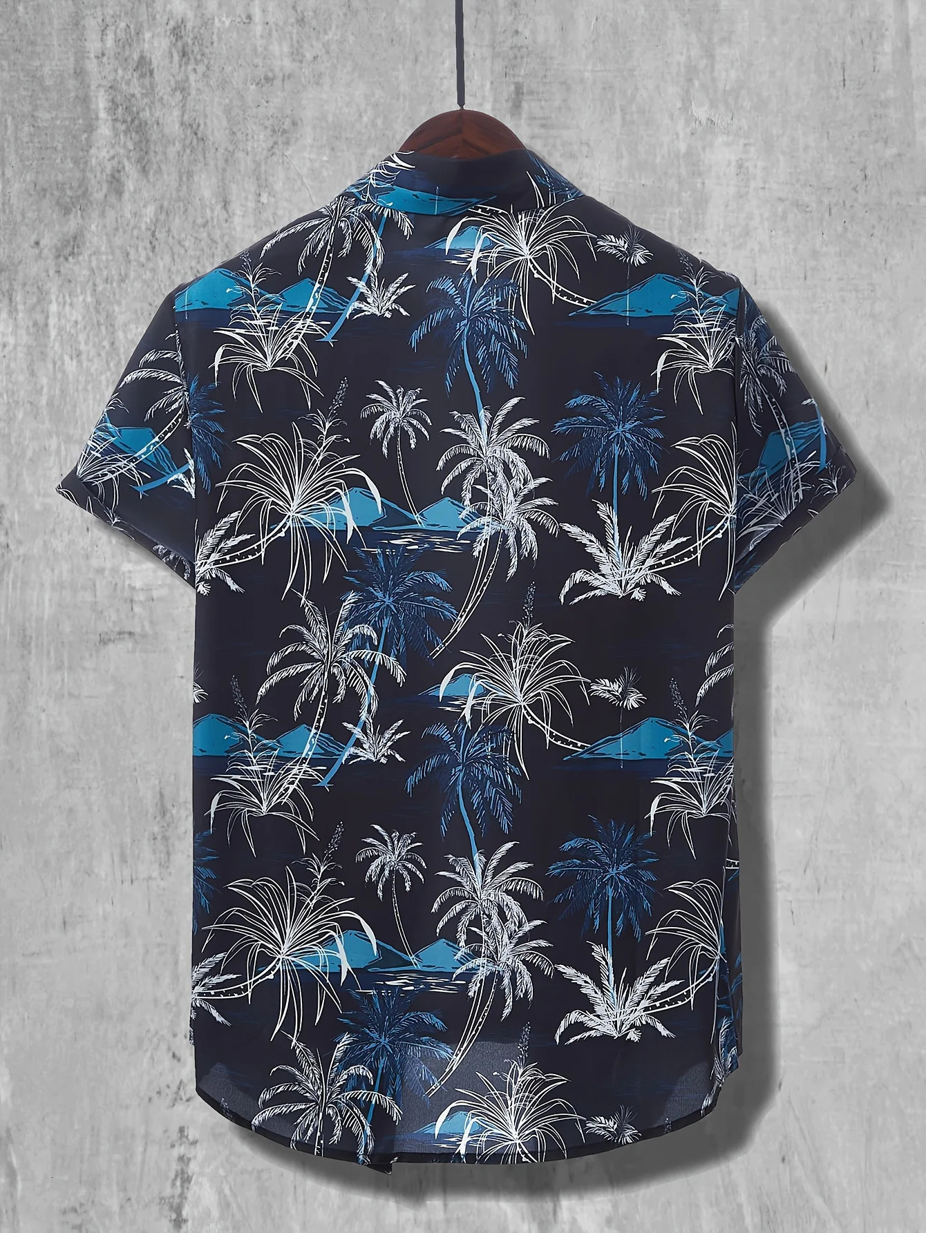 Coconut Palm Print Hawaiian Shirt Mens Casual Button Up Short Sleeve For Summer Beach Vacation Resort oversized clothing 250807