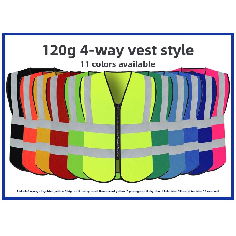Reflective Site Work Clothes Sanitation Fluorescent Vest Road Construction Bulk Discount