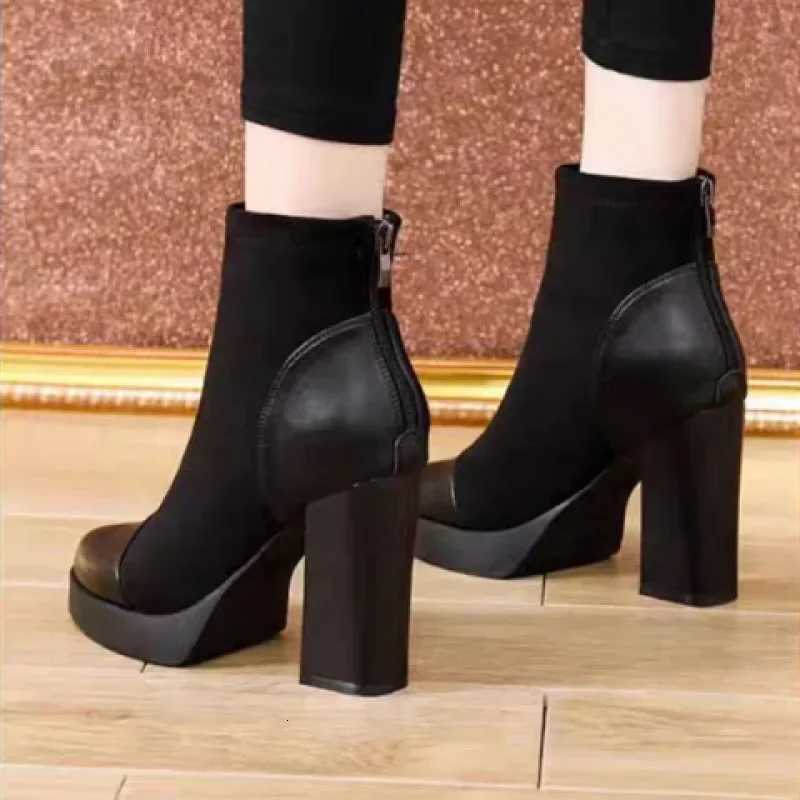 2025 New Womens Shoes in Fi Platform Boots Ladies High Quality Luxury Women Leather Boots Super High Heels Boots WomenXJ250807