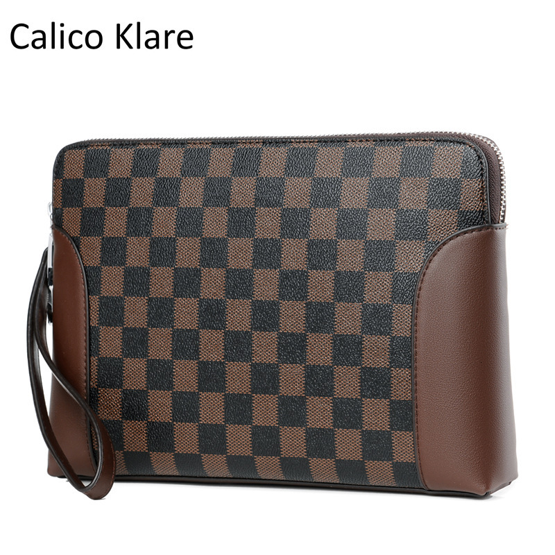 Men's Handbag Cross-border Exclusive New Fashion Password Luxury Bag Lock Retro Designer Bag Clutch Bag Men PVC Large Capacity Business Folder Ba