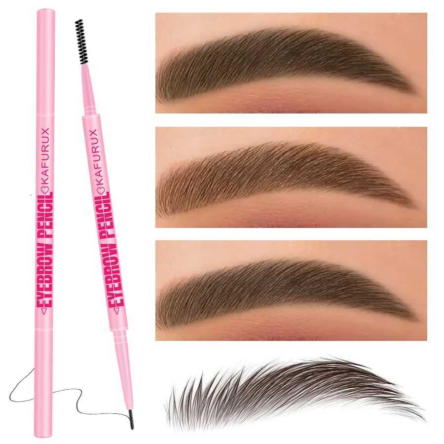 1pcs Ultra-fine Double-headed Rotatable Eyebrow Pen with Brush Eye Makeup Waterproof Wild Eyebrow Pencil Cosmetic Eyebrow Brush W250807