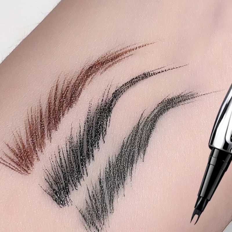 2 Fork Tip Liquid Eyebrow Pencil Eyeliner Lower Eyelash Pen Makeup Waterproof Lasting Quick Drying Ultra-fine Brows Pen Cosmetic W250807