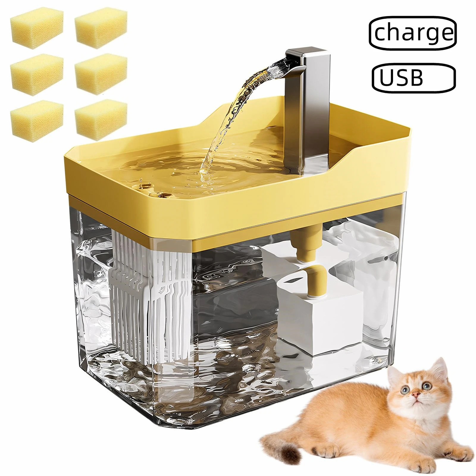 Cat Water Fountain Cat automatic water dispenser filters circulating flowing water intelligent pet automatic water dispenser 250805