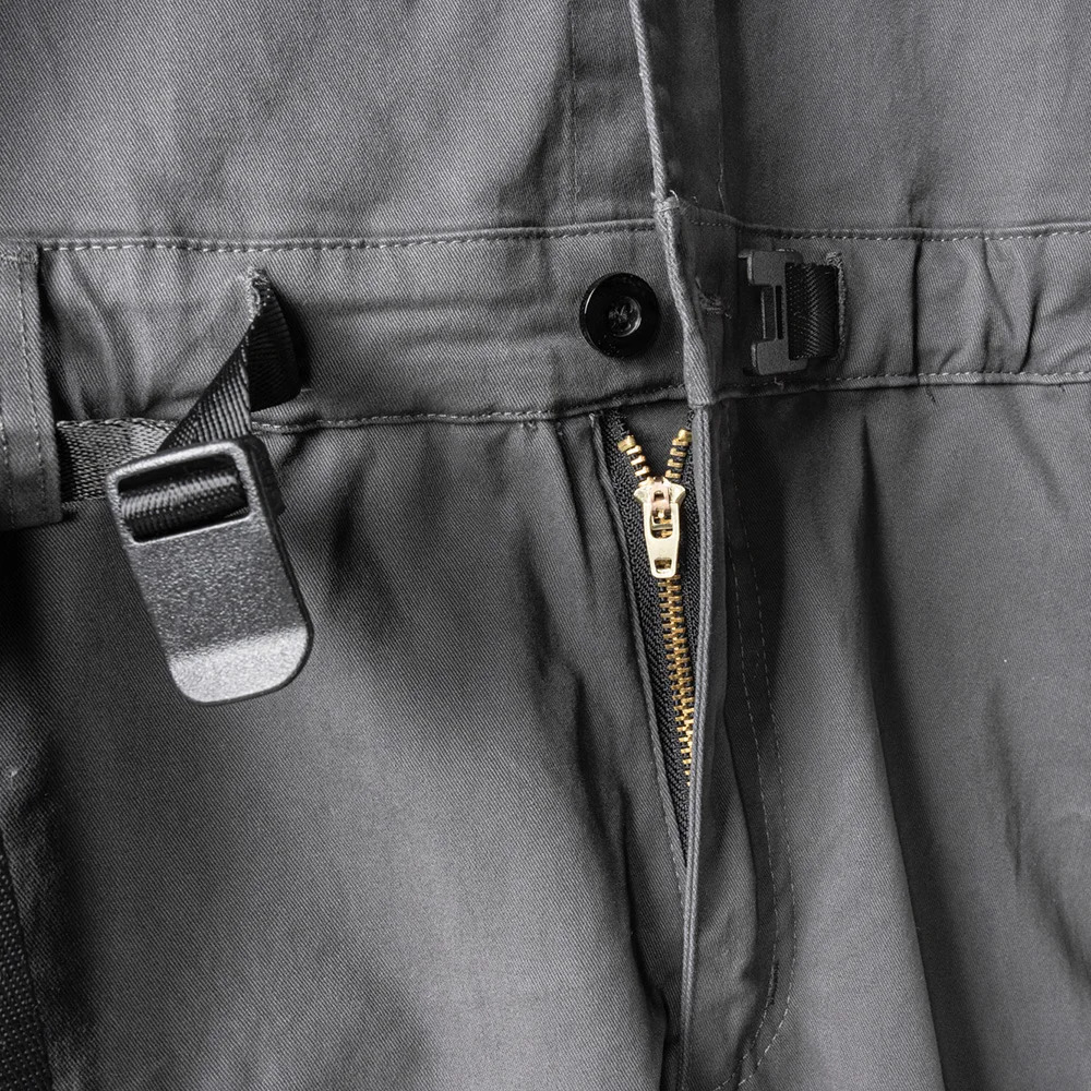 Men Gray Jumpsuits Long Sleeve Adjustable Waist Overalls Pockets Coveralls 250804