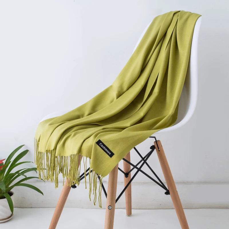 Desgine Solid Women Cashmere Scarf Autumn Winter Warm Shawls Wraps Mens Pashmina Tassels Scarves Female Foulard Mujer 250805