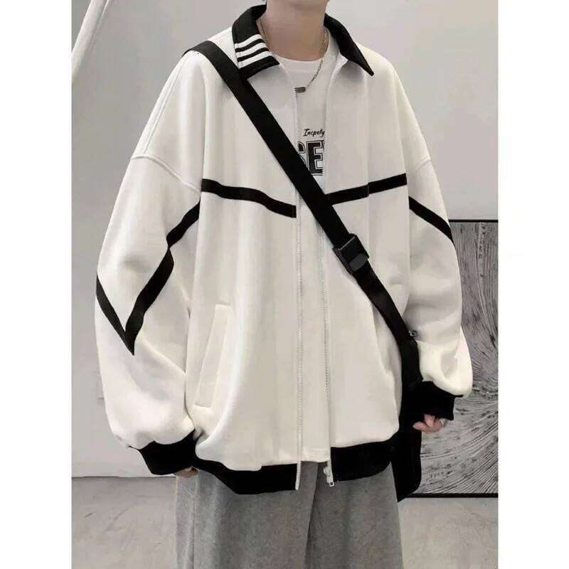 2024 New Korean Men's Jacket Casual Loose Fit Versatile Hong Kong Style Baseball Uniform Top For Spring And Autumn