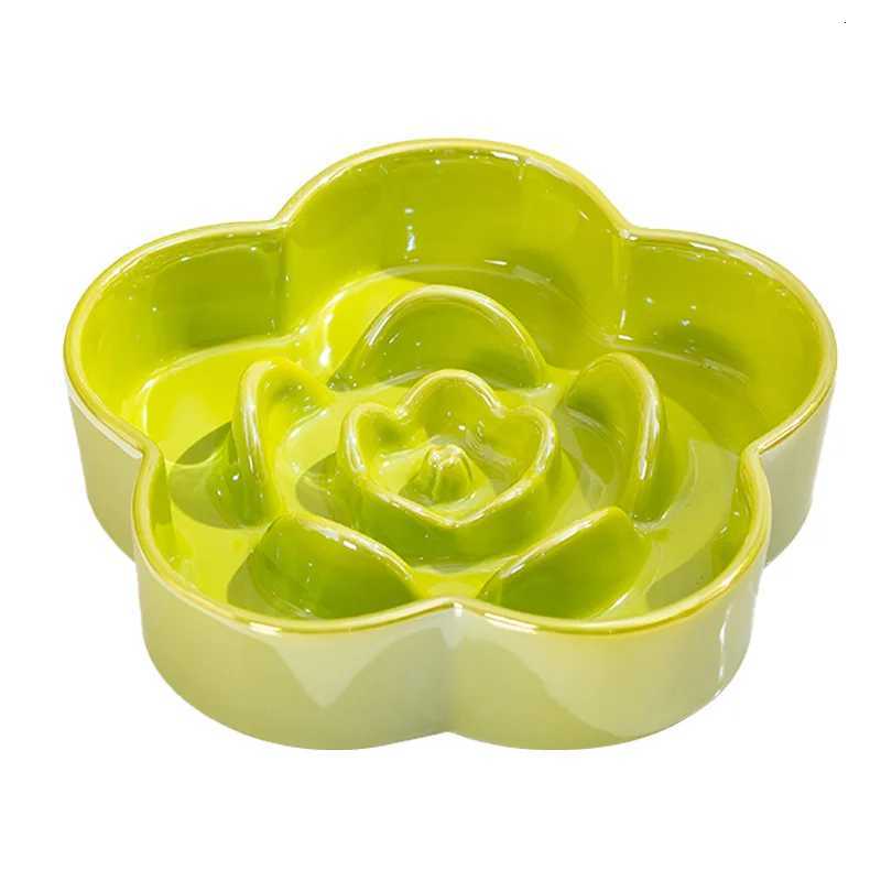 Ceramic Dog Slow Food Bowl Anti-choking Medium and Large Dog Food Basin Cat Bowl with Wooden Frame Pet Feeding Supplies With Y250806