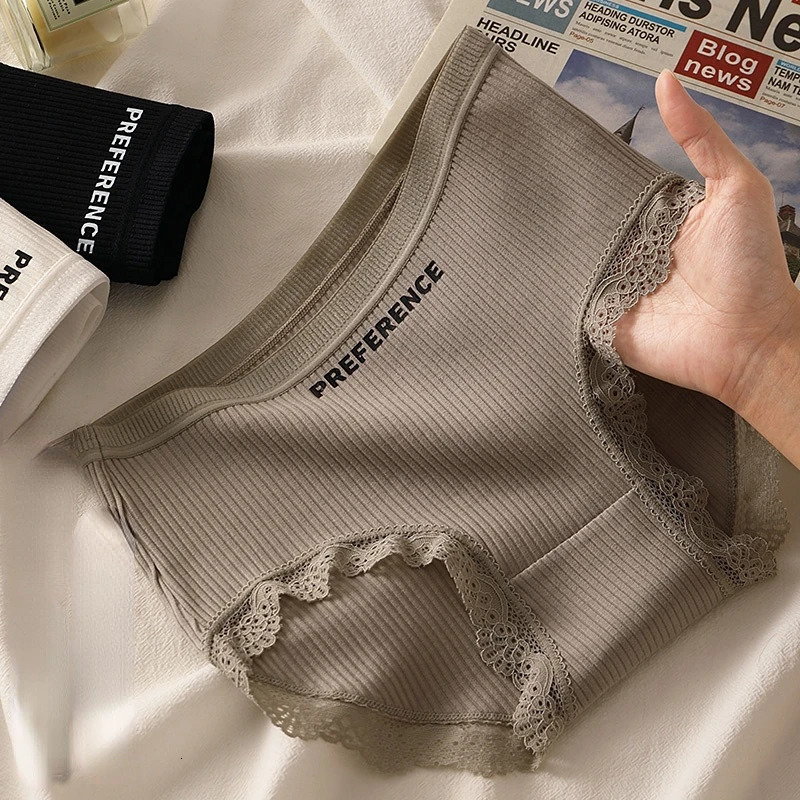 3PCSset Women Cotton Brazilian Panties MXL MidRise Solid Color Underwear Ladies Comfortable Underpants Girls Panty Intimates 250807