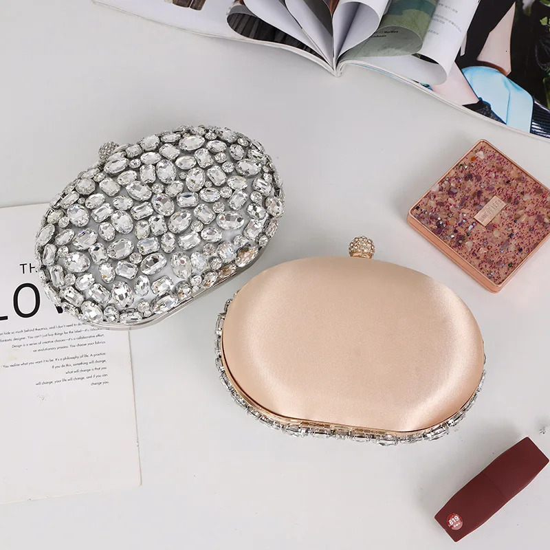 Golden Birthday party Crystal Silver Diamond Evening Bags Women Party Purse Wedding Pink Bridal Boutique Clutch Bags 250730