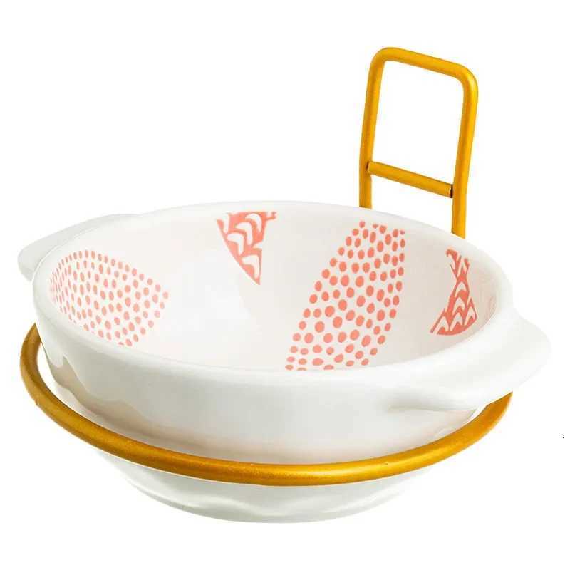 Fashion Hanging Cat Dog Bowl Feeder Suspension Type High Foot Neck Protection Ceramics Dishes for Pets Cage Accessories Y250806