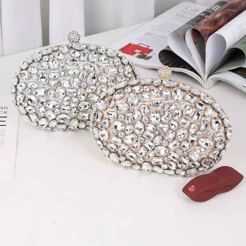 Golden Birthday party Crystal Silver Diamond Evening Bags Women Party Purse Wedding Pink Bridal Boutique Clutch Bags 250730