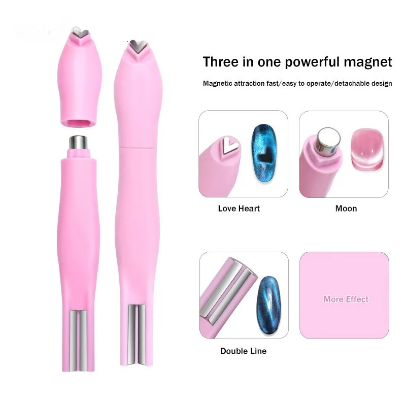 3D Love Heart Nail Magnet 3in1 Cat Eye Magnetic Rod Moon Snake Pattern French Nail UV Attraction Magnetic Stick for Manicure 250805