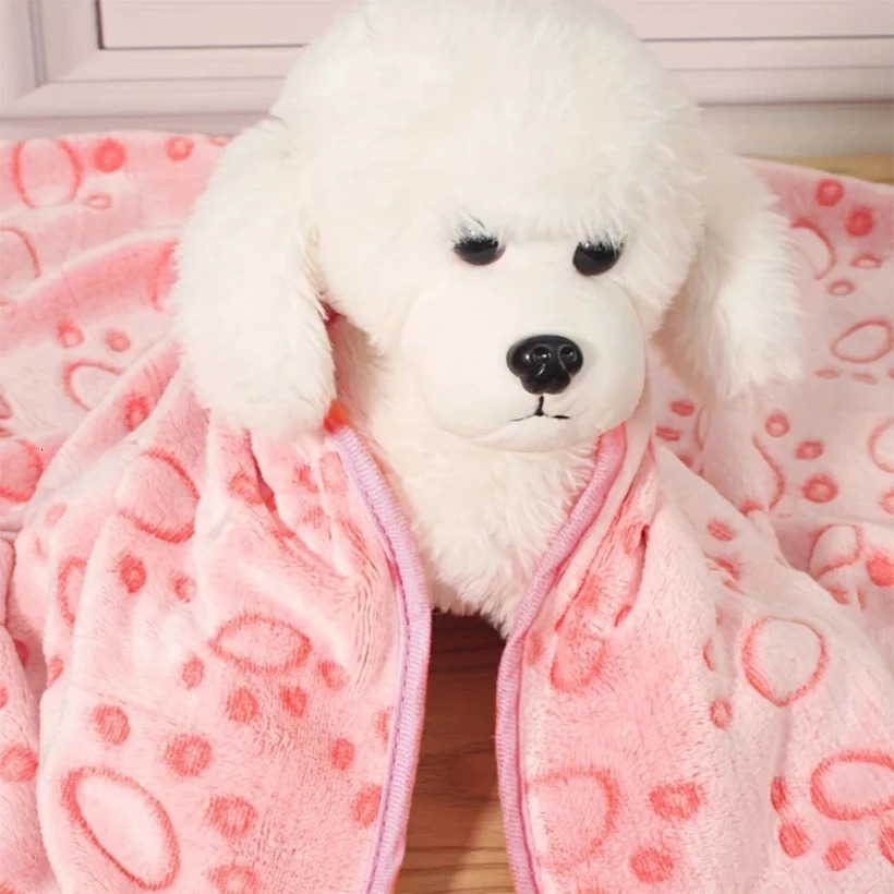 Pet BlanketSoft FluffyHigh QualityCute Paw Print Dog BlanketPet Pad Warm Cozy Blanket 250804