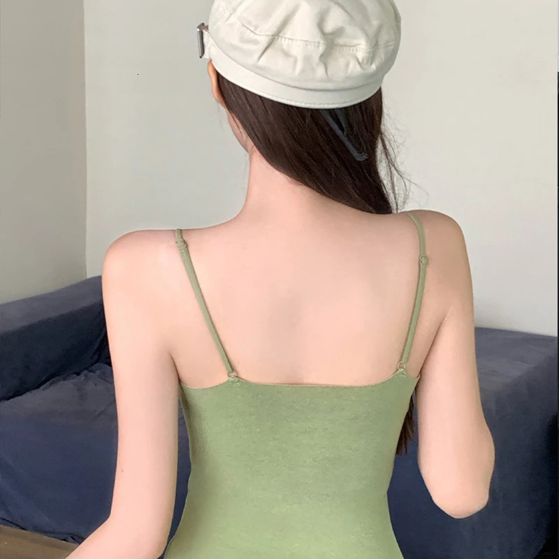 Women Solid Color Camisoles Vest Underwear Tank Tops Female Summer Sexy Strap Basic Sleeveless Camisole Tshirt 250807