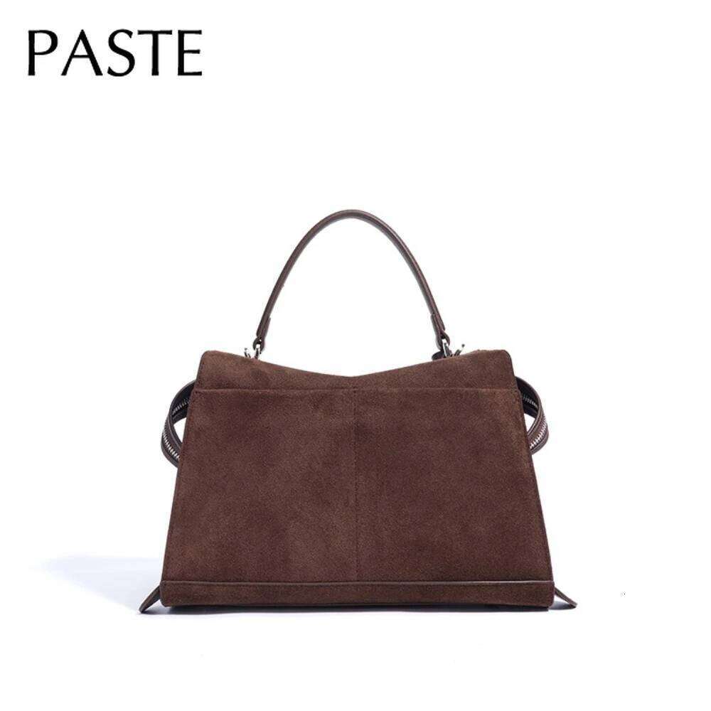 2025 Autumn Advanced Fashion Sense Coffee Color Commuting Ladies Tote Genuine Suede Leather Women Handbag Shoulder Bag 20250805