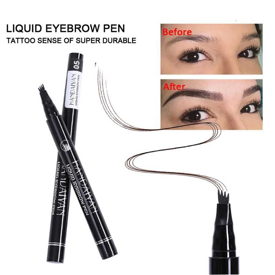 4 Split Head Eyebrow Pencil Long Lasting Non-decoloring Waterproof High Pigmented Easy Application Liquid Eyebrow Pencil W250807