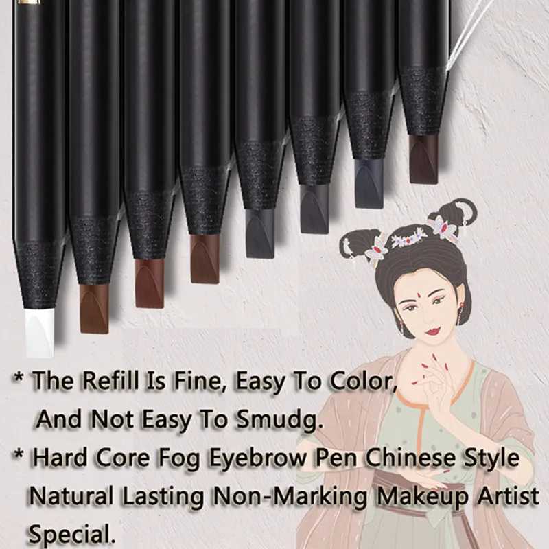 12PCS White Eyebrow Pencil Draw Line Pen Eyeshadow Natural Long-Lasting Brows Tint Waterproof Eye Brow Makeup Beauty Definer W250807