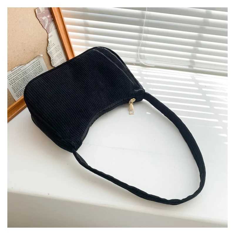 Underarm Bag Womens Half Moon Shoulder Bag FAshion Solid Color Small Handbags For Women New Zipper Corduroy CluTCh Z250807
