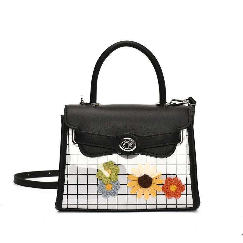 New Cute Plaid Print Crossbody Women S Clash Color Shoulder Textured Versatile Handheld Tote Bag