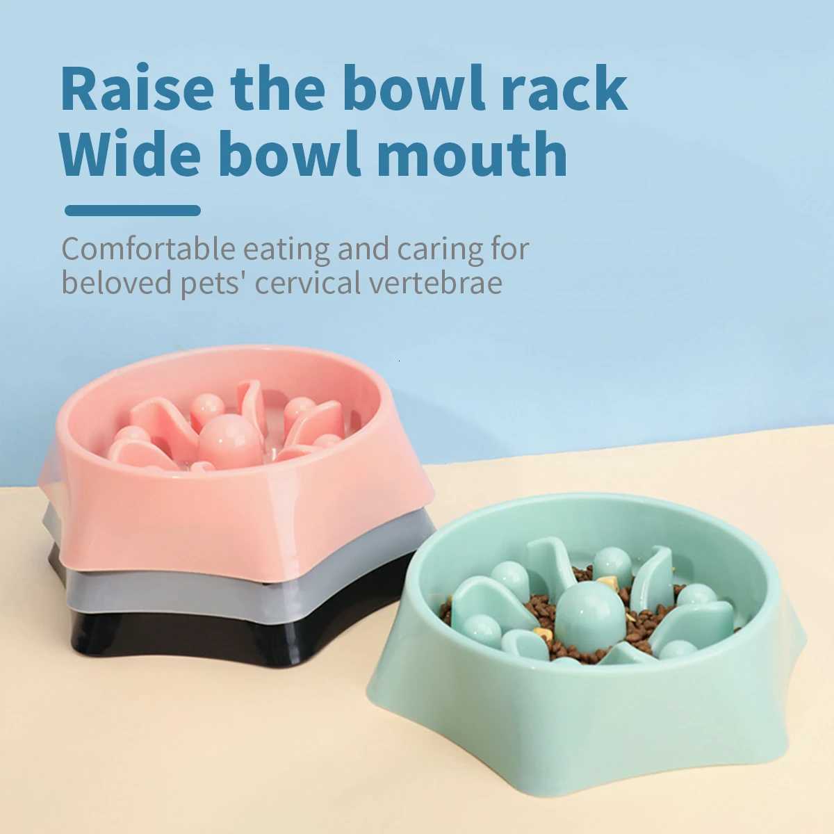 A dog slow food bowl dog bowl anti-knockover pet supplies small dog anti-choking feeding dog food bowl cat food bowl Y250806