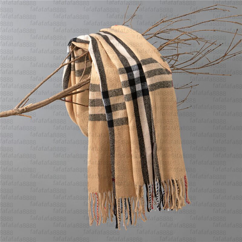 Warm men designer scarf cashmere scarf designers echarpe tassels sjaal plaid fashion classic sciarpa womens luxury scarfs khaki brown red black long wraps faf066 Q2