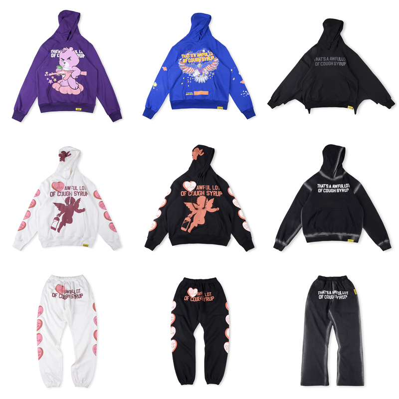 coughsyrup men hoodie y2k hoodie designer hoodies graphic hoodie high quality fashion streetwear awful lot of caugh syrup sweatshirt shorts s--xl