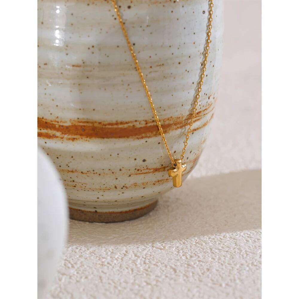 Yhpup Small Waterproof Stainless Steel Chic Cross Casting Charm Pendant Necklace Unique Classic Fashion Jewelry Bijoux Femme