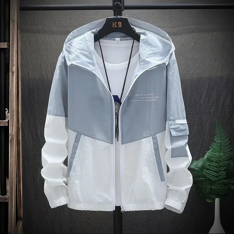 Summer Hooded Jacket Men Women Waterproof Sun Protection Clothing Fishing Hunting Clothes Quick Dry Skin Patchwork Windbreaker 250807