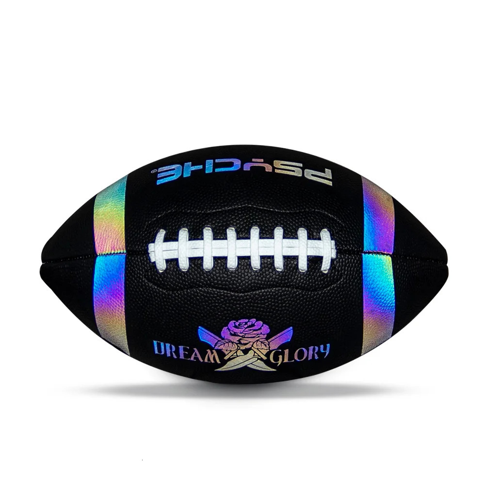 Official Size 9 PU Leather Rugby Ball Adult Kids Sports Game Outdoor Training American Football Wear Resistant 250729