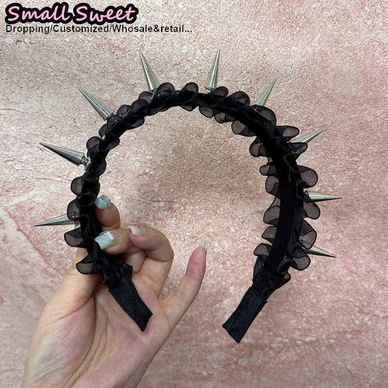 Women Steampunk Spike Cosplay PU Leather Headband Gothic Y2k Girl Leather Buckle Hair band Rock Headband Punk Hair Hoop Headband 250730