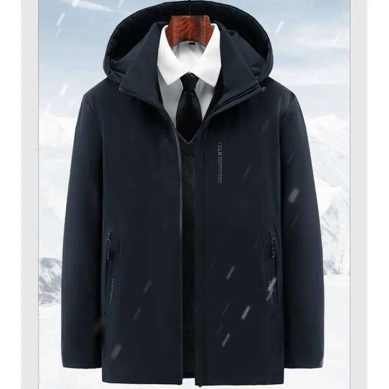 Designer Clothing 2025 Fashion Windproof Coat Plus Size Outwear Men Hooded Thick Fleece Warm Casual Thicken Cotton Jacket Winter Parka
