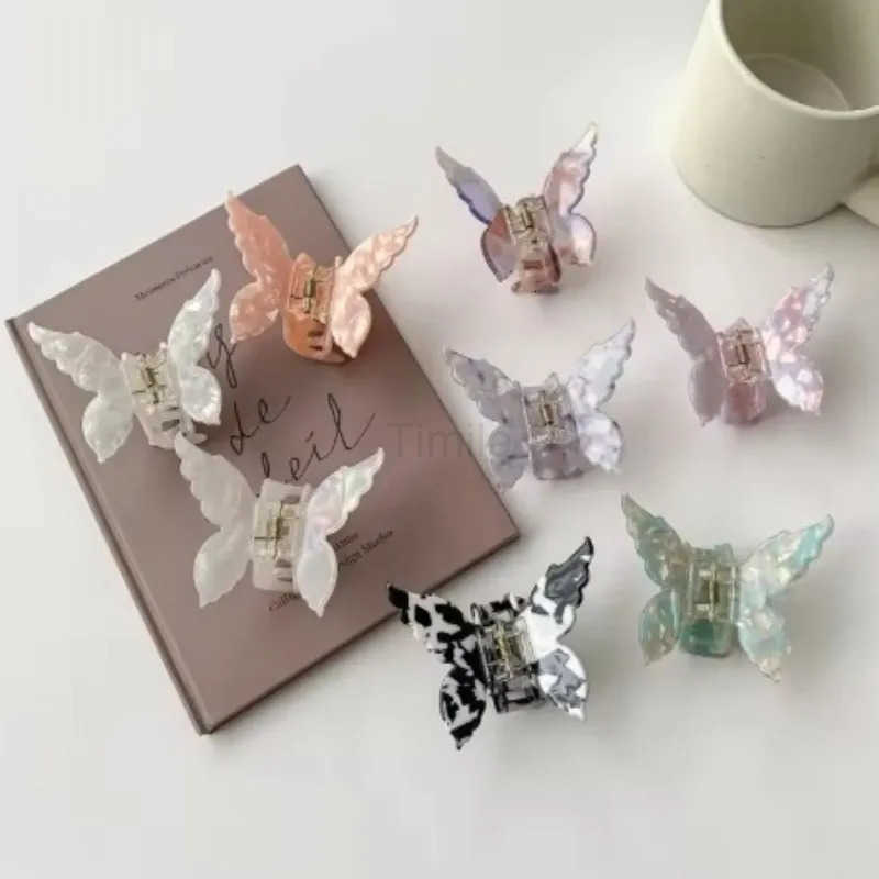 Super Fairy Three-Dimensional Butterfly Half-Tied Hair Back Of The Head Acetate Hair Clip Accessories For Women U250807