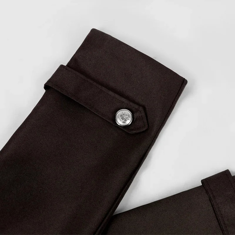 Men Gothic Trench Medieval Steampunk Retro Coat Doublebreasted Trim Solid Mens Lapel Vintage Long Jackets 250804