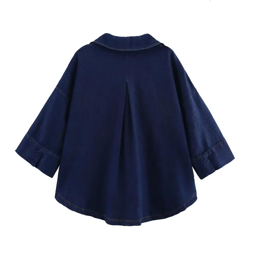 UNIZERA 2025 Women Denim Set Loose Fit Button Down Shirt With Wide Leg Pants Fashionable Casual Wear for 250729