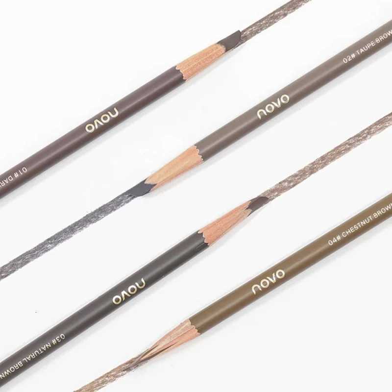 Wild Line Eyebrow Pencil High Quality Pull Eyebrow Pencil Waterproof Hard Core Flat Head Pencil White Black Leather Makeup Pen W250807