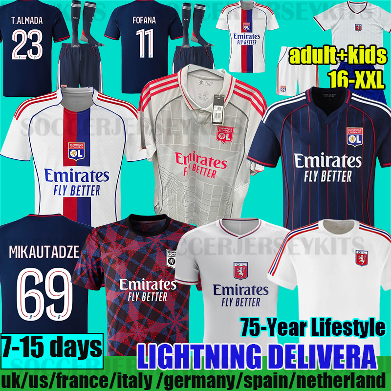 3xl 4xl lyon MIKAUTADZE Maillot de foot FOFANA Soccer Jersey 75-year-anniversary TOLISSO NUAMAH OL 75th football shirts T.ALMADA equipment lyon jersey 2025 2026