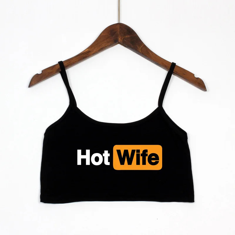 Funny WIFE Letters Print Sexy Crop Top Summer Womens Elastic Cotton Camis Sleeveless Short Tank Bar Women 250807
