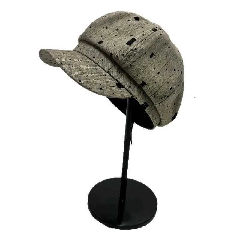 Beret Spring Autumn Octagonal Newsboy C Vintage Korean Plaid Painter C Female Black White Berets Trend Boina XJ250807