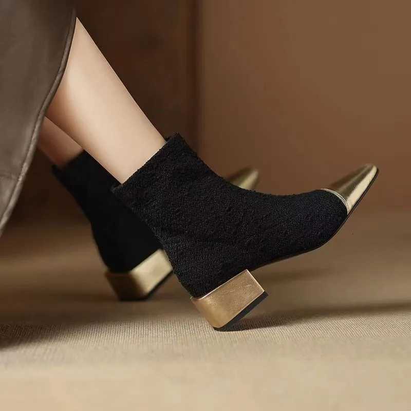 Sexy Design Ankle Boots For Women Pointed Toe Thin Heeled Womens Boots Back Zippered Elegant Lady Fi Dress Shoes XJ250807