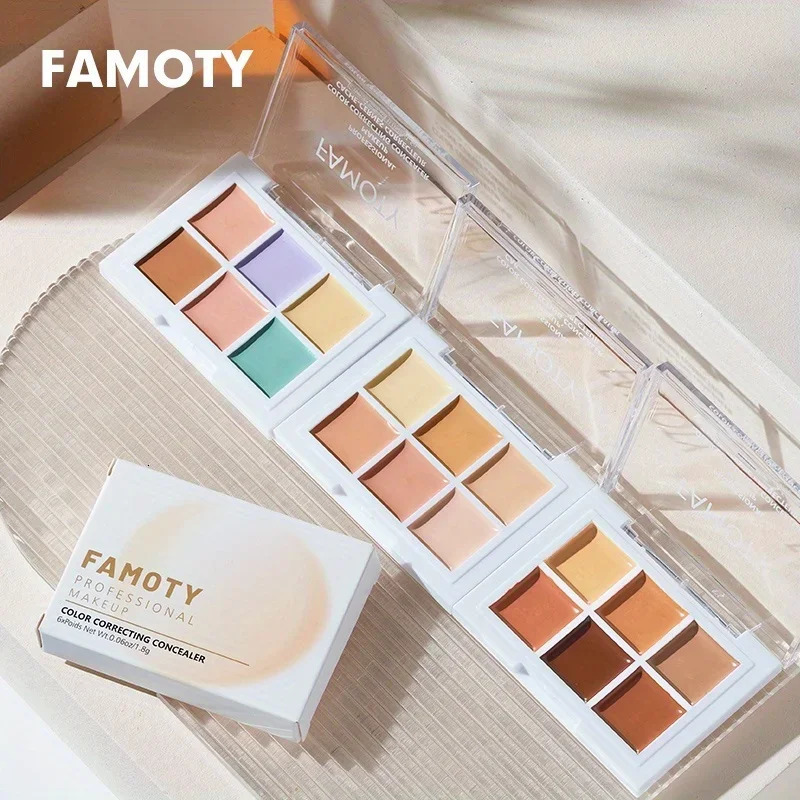 6 Colors Full Coverage Concealer Palette Multicolor High Cover waterproof Long-lasting Natural Concealer Face Makeup 250730