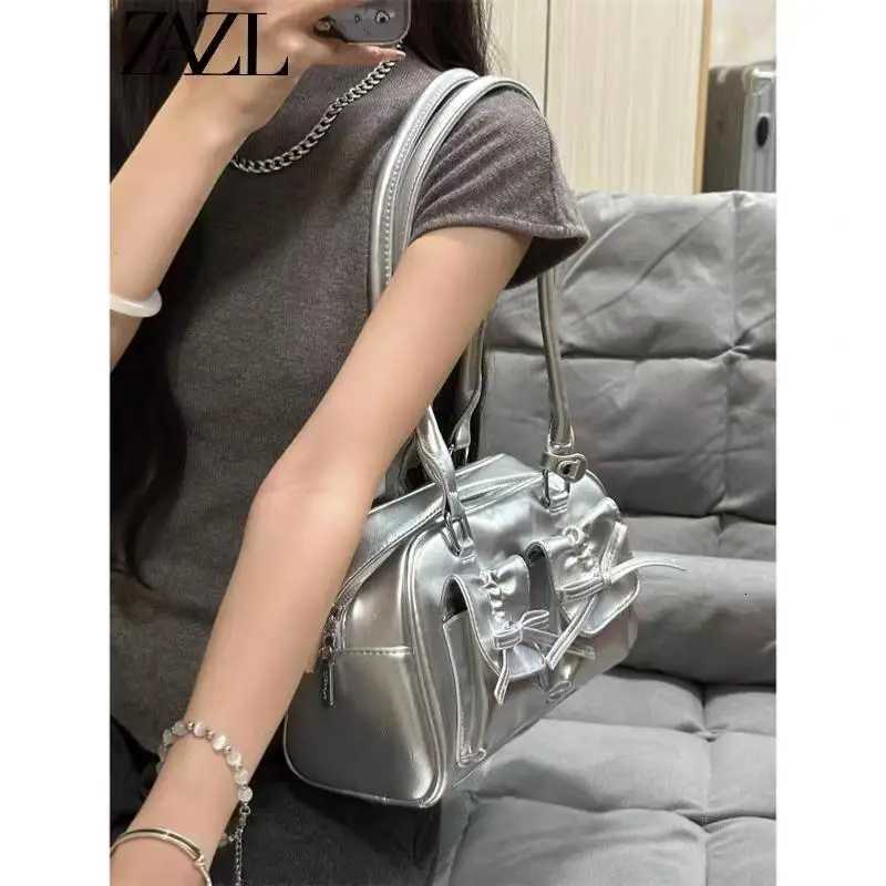 Ele Knot Ballet Bowling Bag Womens 2025 New Commuter Shoulder Handbag Versatile Fashion Soft PU Leather Z250807