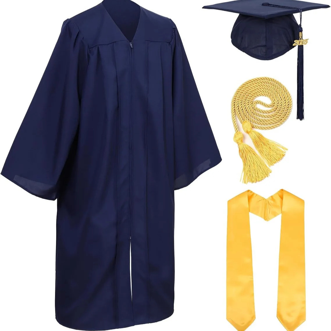 Adult Graduation Gown Hat Tassel Set College Student Bachelors Suit University High School Uniform Robe Costume 250729