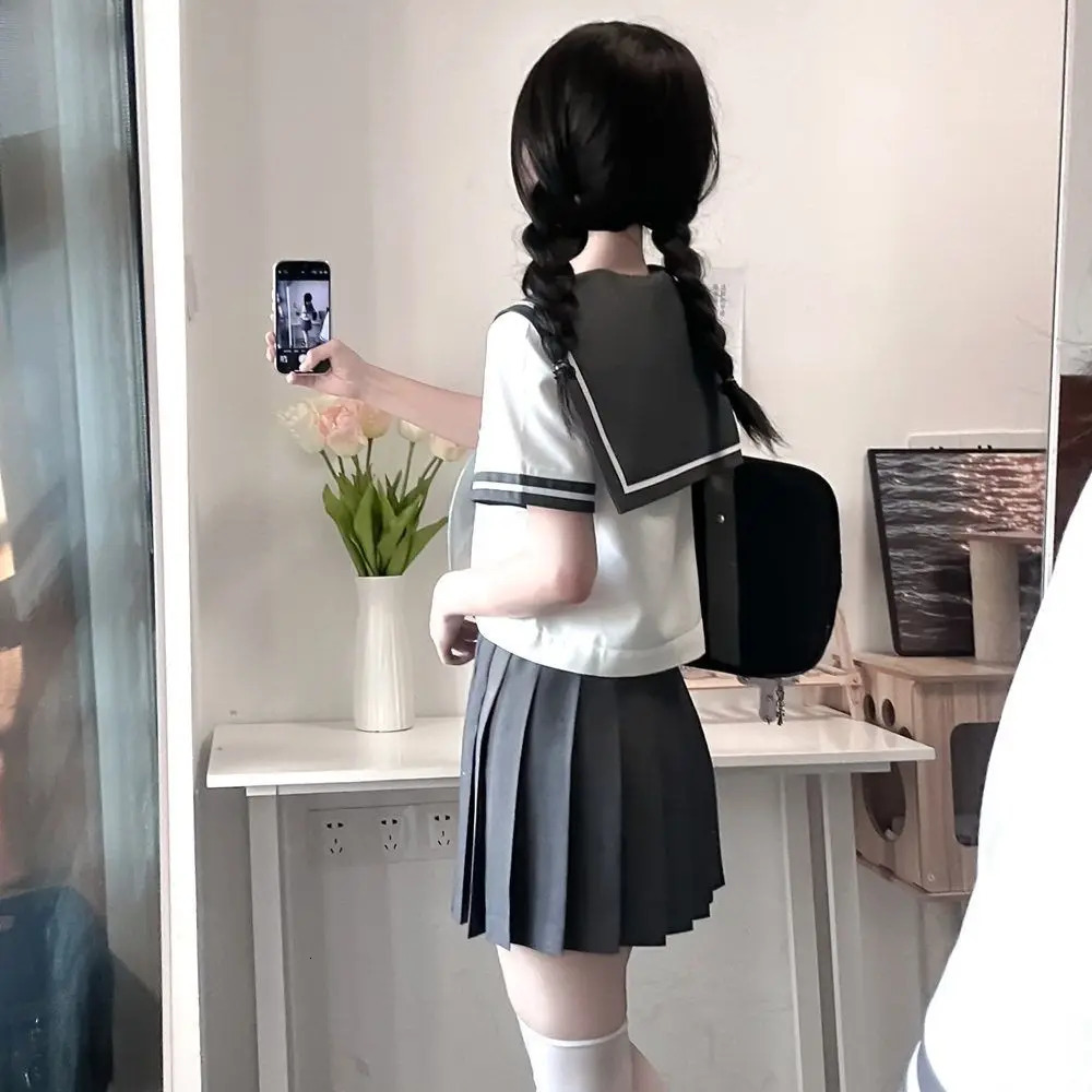 Korean High School Uniform Japanese Orthodox Seifuku Sailor Suit Student Kawaii Jk Outfit Cosplay Summer Pleated Skirt 250729